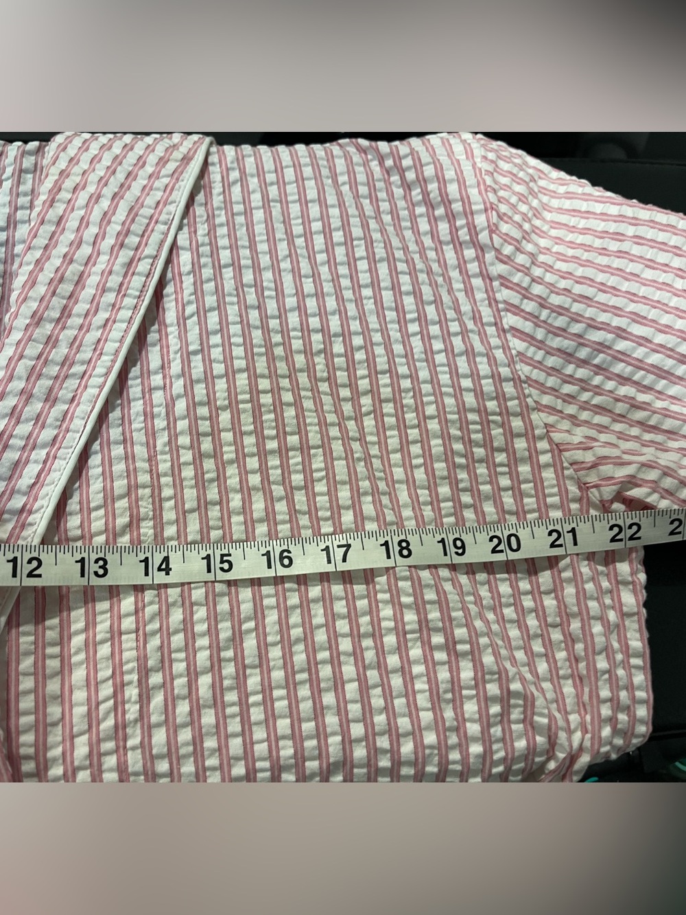 MATOUK Matteo Seersucker Robe Peony Pink Stripe XS Retail $250+ No Belt - Picture 8 of 9